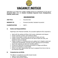 Eastern Caribbean Supreme Court  -  Account Clerk 